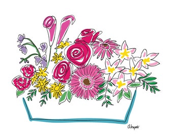 Bright and Cheery Floral Arrangement Print