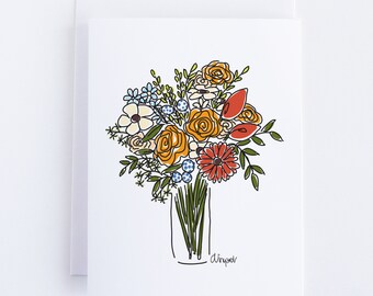 Mixed Floral Bouquet Notecard Set