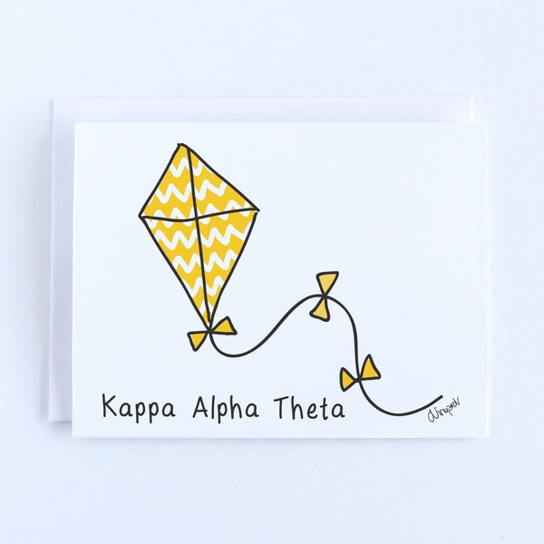Kappa Alpha Theta Kite Sorority Notecard Set Officially Licensed