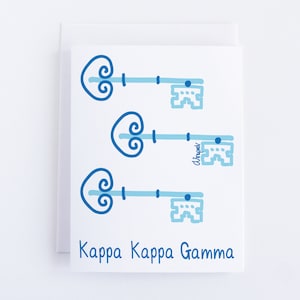 Kappa Kappa Gamma Key Sorority Notecard Set Officially Licensed