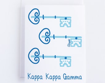 Kappa Kappa Gamma Key Sorority Notecard Set Officially Licensed