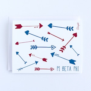 Pi Beta Phi Arrows Sorority Notecard Sets Officially Licensed