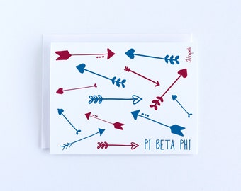 Pi Beta Phi Arrows Sorority Notecard Sets Officially Licensed