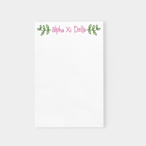 Alpha Xi Delta Vines Sorority Officially Licensed Notepad