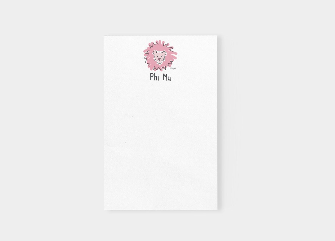 Phi Mu Lion Sorority Officially Licensed Notepad - Etsy
