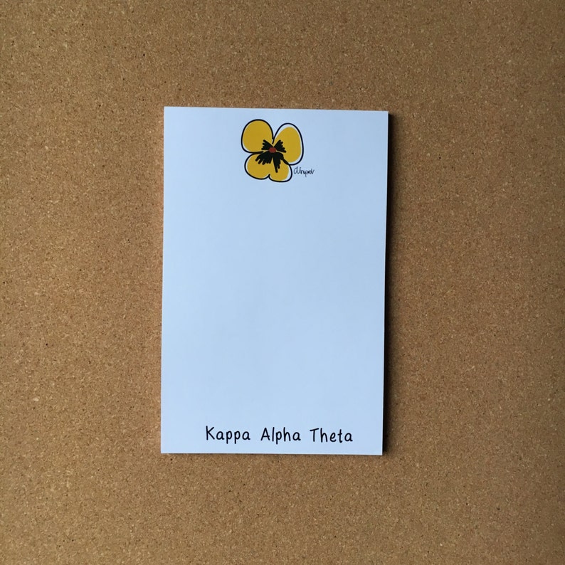 Kappa Alpha Theta Pansy Officially Licensed Notepad