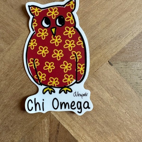 Chi Omega Sorority Owl Die Cut Sticker