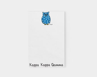 Kappa Kappa Gamma Owl  Sorority Notepad Officially Licensed