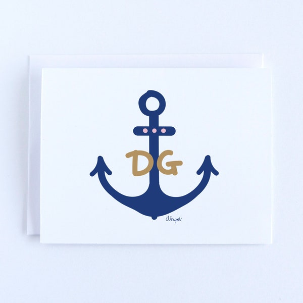 Delta Gamma DG Anchor  Sorority Notecard Set Officially Licensed