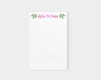 Alpha Chi Omega Vines Sorority Officially Licensed Notepad