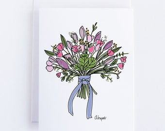 Tulip and Lily Bouquet Notecard Set