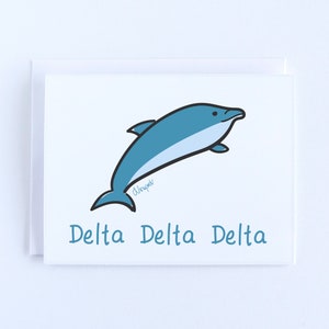 Delta Delta Delta Dolphin Sorority Notecard Set Officially Licensed