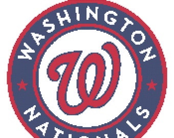 Washington Nationals Logo -- Counted Cross Stitch Chart Patterns, 2 sizes!