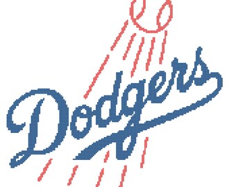 LA Dodgers Logo -- Counted Cross Stitch Chart Patterns, 2 sizes!