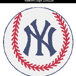 NY Yankees Logo Counted Cross Stitch Chart Patterns 3 - Etsy