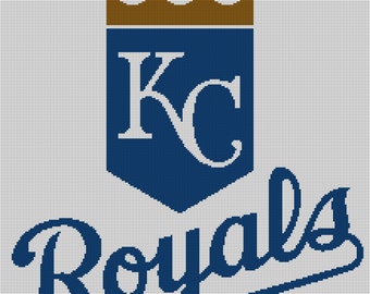 Kansas City Royals Logo -- Counted Cross Stitch Chart Patterns, 3 sizes!