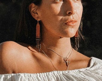 Fringe Earrings – Handwoven Seed Bead Statement Earrings with 18k Gold Vermeil (3 Microns on Sterling Silver) | Wabi Sabi Jewelry | RIVER