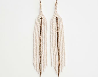 Cream Snake Earrings – Wabi Sabi Handmade, 18k Gold Vermeil Sterling Silver Hooks