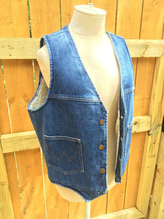 Vintage Denim Wrangler Vest-Insulated
