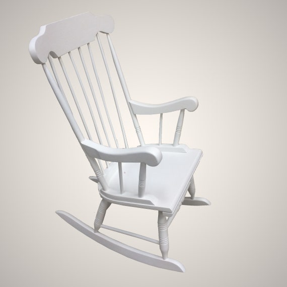 Refurbished Vintage Wooden Rocking Chair Painted With Etsy