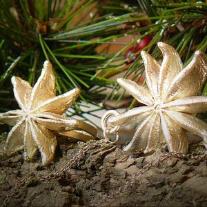 Electroformed Star Anise Jewelry Set: Copper & Sterling Silver Ring and Necklace