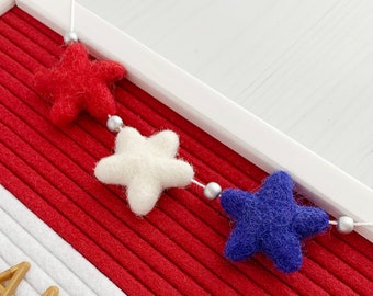 Letter board garland - 4th of July decor - Letter board accessories - Independence Day decor - Letter board stars - Star garland