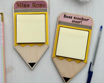 Teacher gift - Teacher sticky note - Custom teacher gift - Sticky note holder - Personalized teacher gift - Teacher appreciation gift