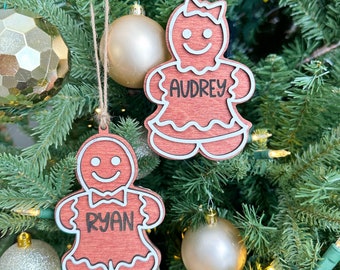 Personalized Gingerbread ornaments - Gingerbread tags - Gingerbread decor - Christmas decor - Stocking tags - Custom ornaments - Customized