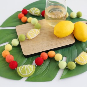 Cinco de Mayo garland - Cinco de Mayo decor - Lemon garland - Lime garland - Fruit garland - Felt fruit - Felt lemon - Felt lime - Margarita