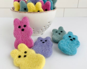 Felt peeps - Bunny peeps - Peep garland - Felt bunny - Easter decor - Peeps tiered tray decor - Peeps vase filler - Easter vase filler