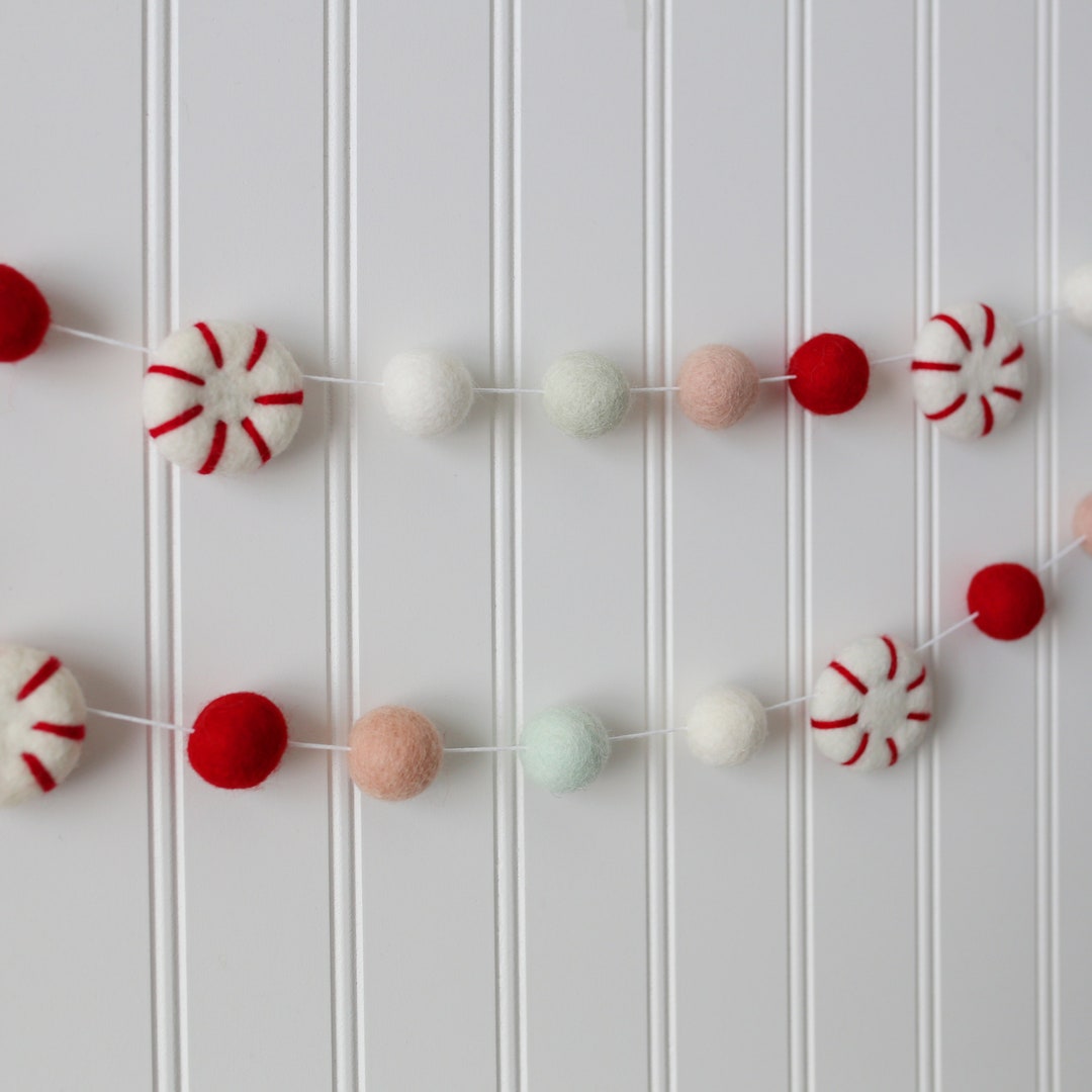 Christmas garland Felt Christmas Garland Felt ball garland Holiday