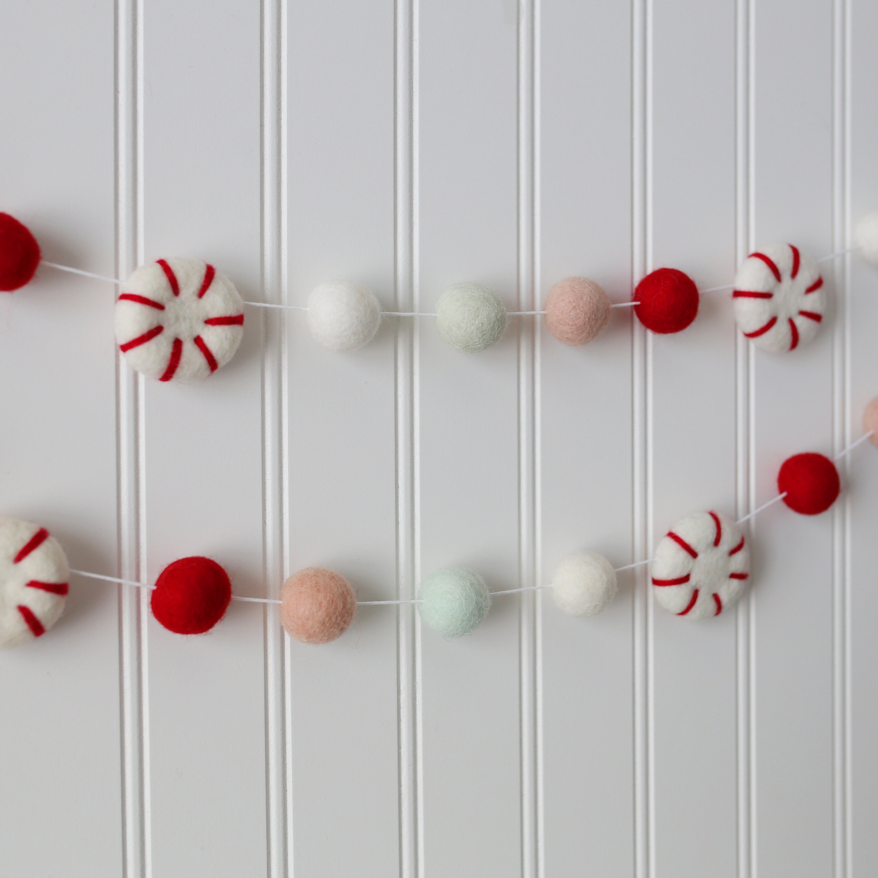 Christmas garland Felt Christmas Garland Felt ball garland Etsy