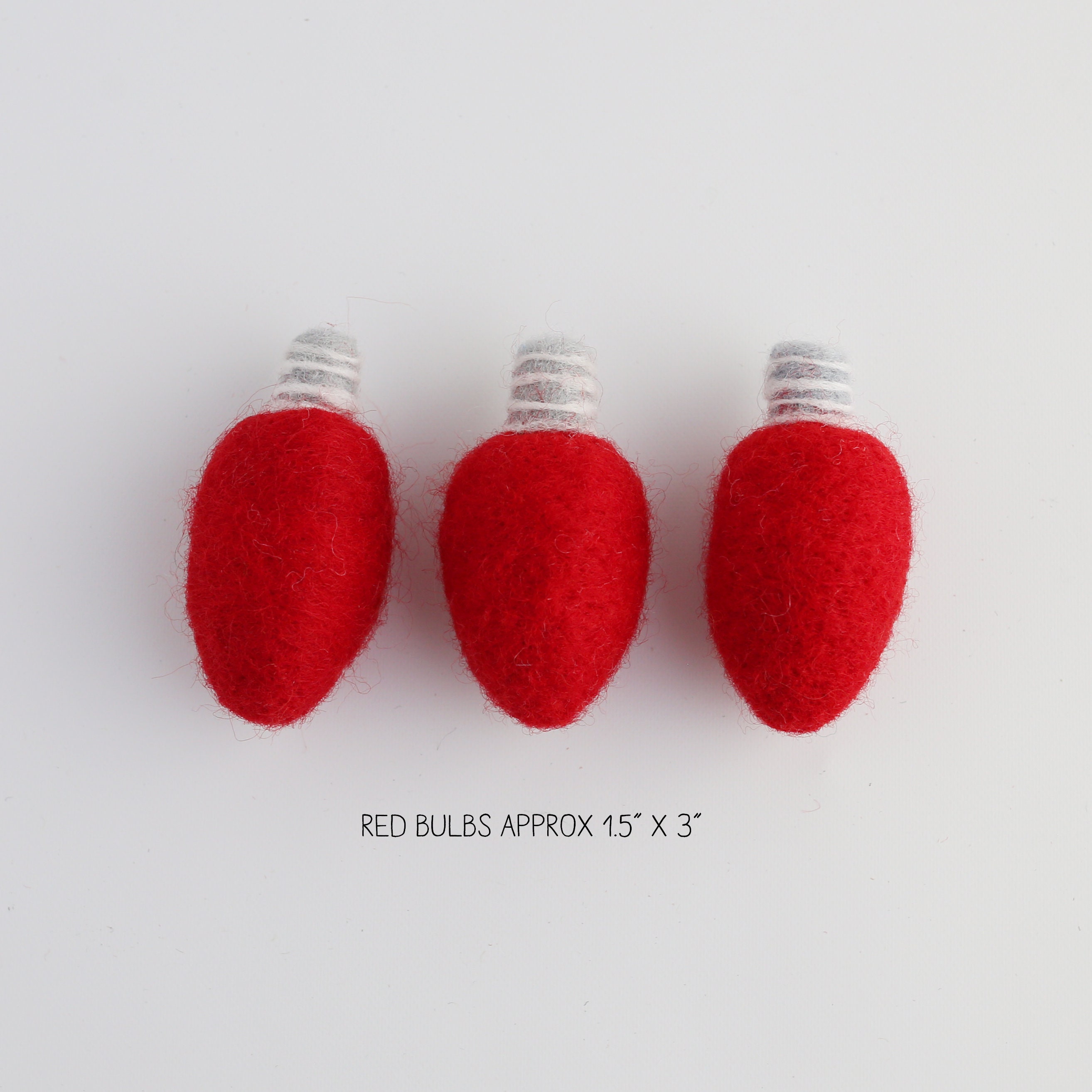 Felt Christmas lightbulb Red felt bulb Felt bulb Vintage Etsy