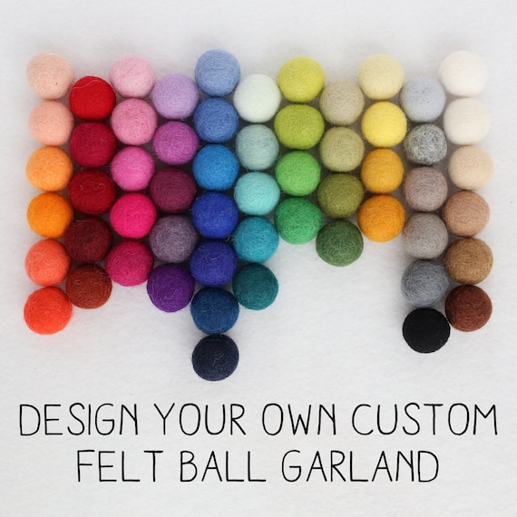 Custom Pom Pom Garland Design Your Own Felt Ball Garland