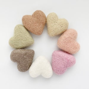 Felt hearts - Loose felt hearts - Solid wool hearts - Pick your own color hearts - Heart tired tray decor - Heart vase filler - DIY garland