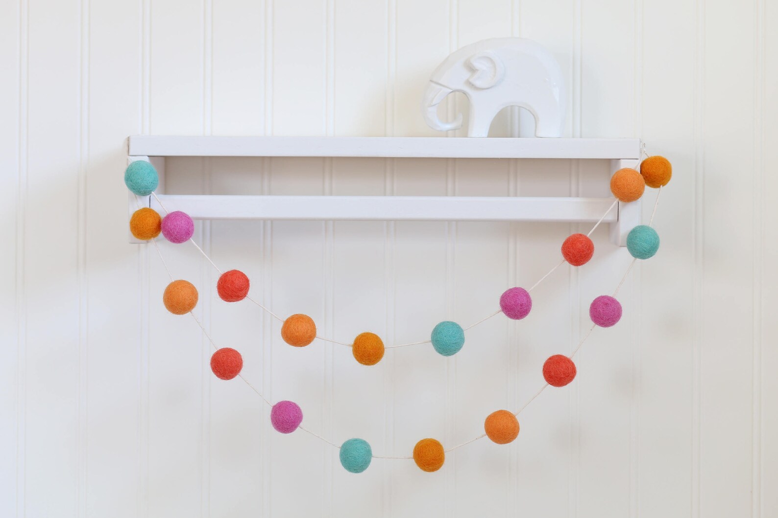 Felt Ball Garland Wool Ball Garland Nursery Decor Pom Etsy