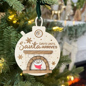 Santa Countdown ornament - Santa advent - Advent calendar - Santa ornament - Countdown to Christmas