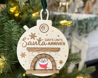 Santa Countdown ornament - Santa advent - Advent calendar - Santa ornament - Countdown to Christmas