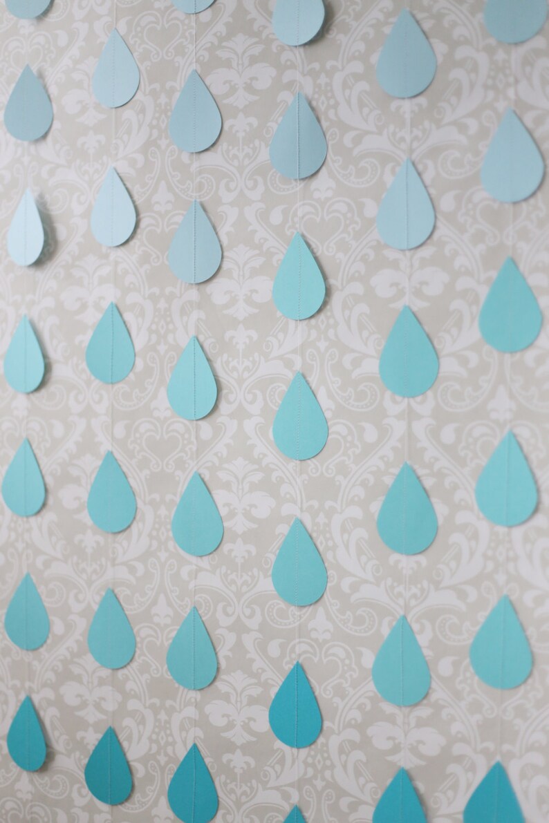 Baby shower Sprinkle banner Blue raindrop garland Baby shower garland Baby sprinkle garland Boy baby shower Baby shower banner