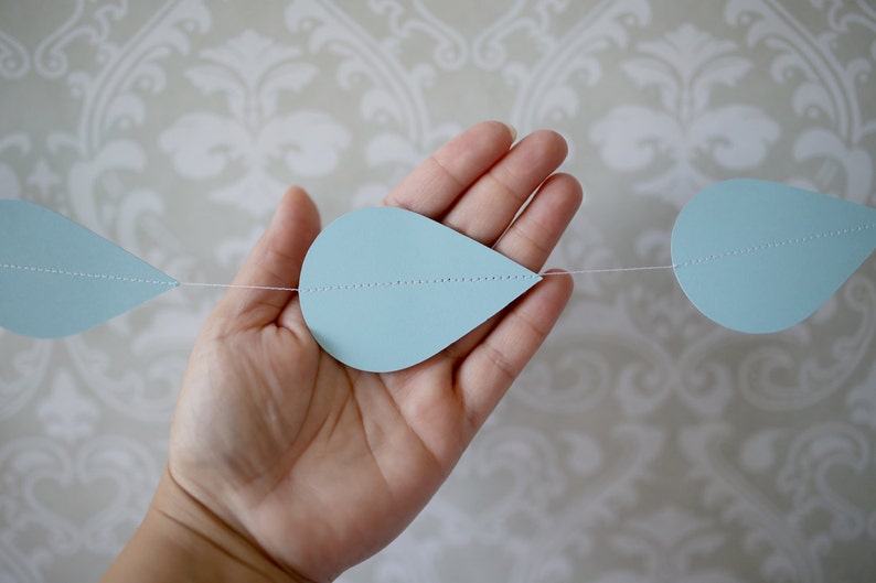 Baby shower Sprinkle banner Blue raindrop garland Baby shower garland Baby sprinkle garland Boy baby shower Baby shower banner