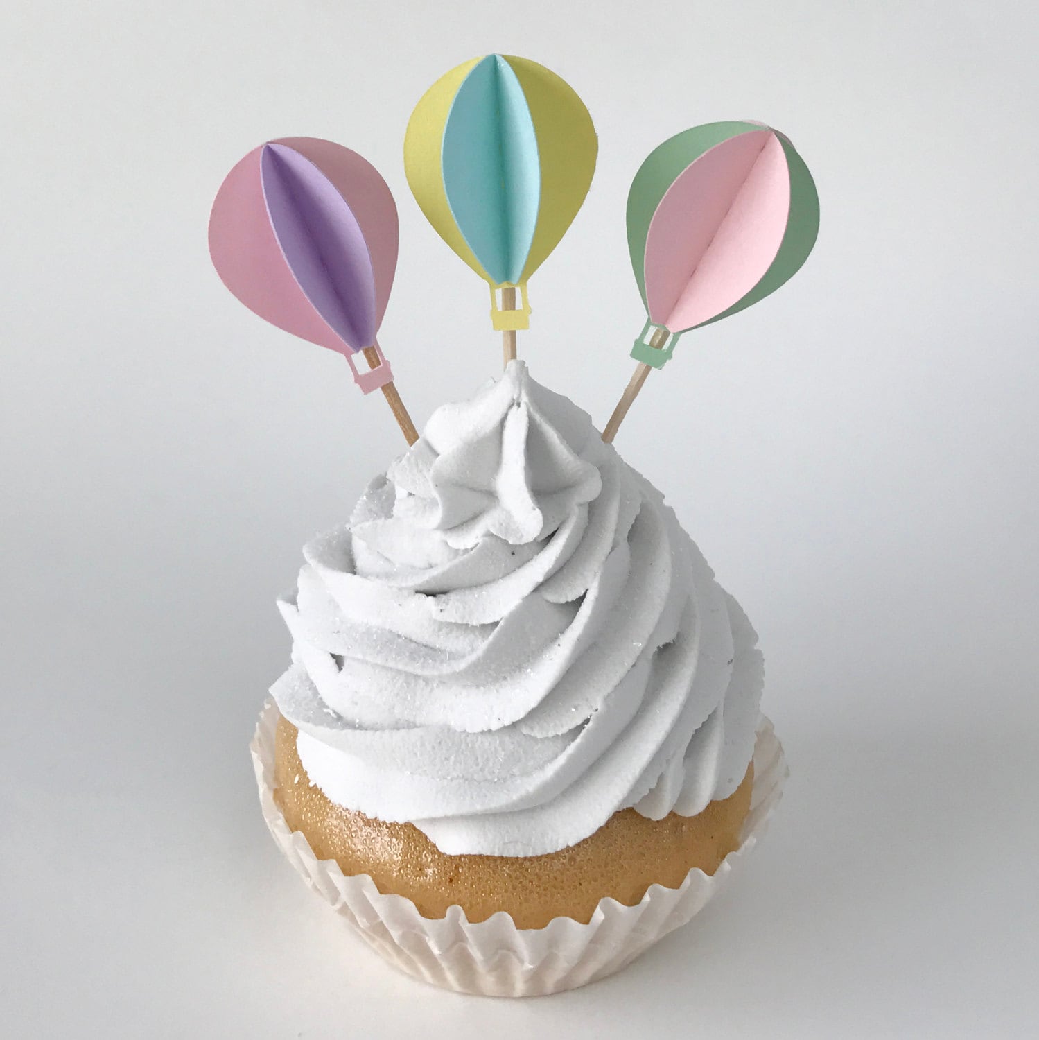 Hot air balloon cupcake topper Hot air balloon baby shower | Etsy