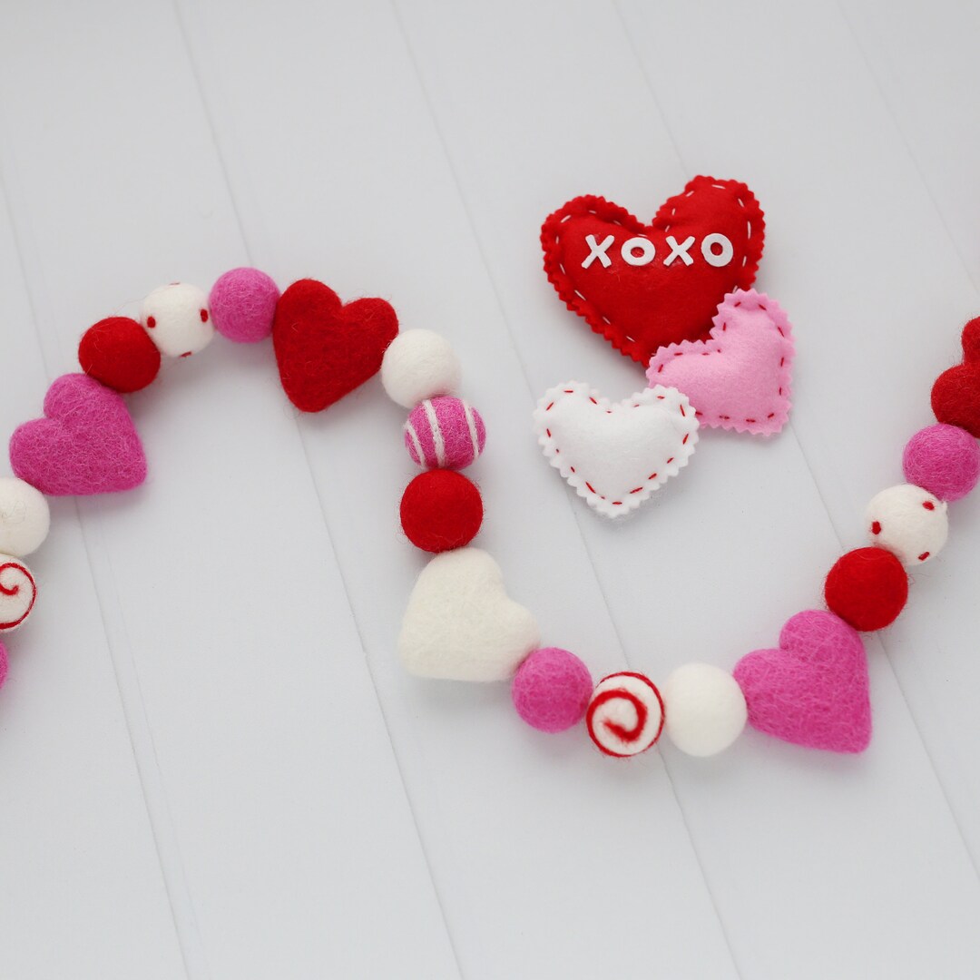 Valentine's Day Decor Valentine's Garland Pink Etsy