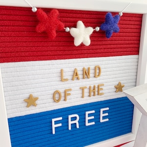 Letter board garland 4th of July decor Letter board accessories Independence Day decor Letter board stars Star garland image 3