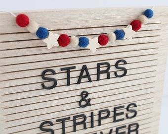 Décoration du 4 juillet - Accessoires pour tableau à lettres - Guirlande pour tableau à lettres - Décoration du jour de l'indépendance - Décoration du 4 juillet - Americana vintage