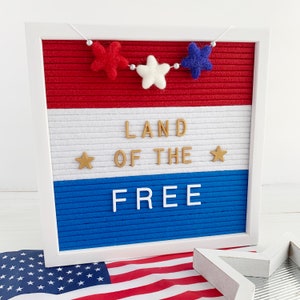 Letter board garland 4th of July decor Letter board accessories Independence Day decor Letter board stars Star garland image 5