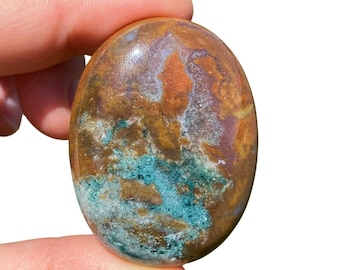 Ocean Jasper Palm Stone (1.75") Ocean Jasper Stone - Polished Orbicular Jasper Worry Stone - Tumbled Ocean Jasper Crystal - Sea Jasper Stone
