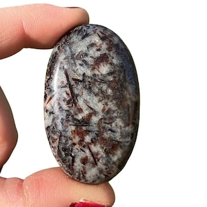Astrophyllite Palm Stone (~2&quot;) Astrophyllite Tumbled Crystal - Polished Astrophyllite Worry Stone - Astrophyllite Worry Stone - 10% Off!