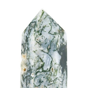 One of a Kind Moss Agate Point - Standing Moss Agate Crystal Tower - Polished Moss Agate Crystal Point - Large Moss Agate Stone Tower - #22