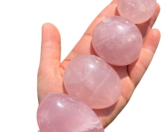 Rose Quartz Crystal Palm Stone - Rose Quartz Crystal - Polished Rose Quartz Worry Stone - Rose Quartz Palm Stone - Pink Crystal for Love