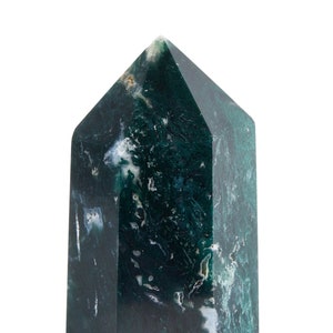 Standing Moss Agate Point - Moss Agate Stone Tower - Large Moss Agate Crystal Point - Polished Moss Agate Crystal Tower - #18